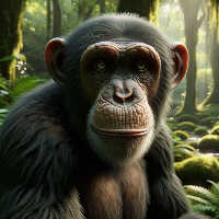 Ein Chimpanse, die wohl bekannteste Affenart
